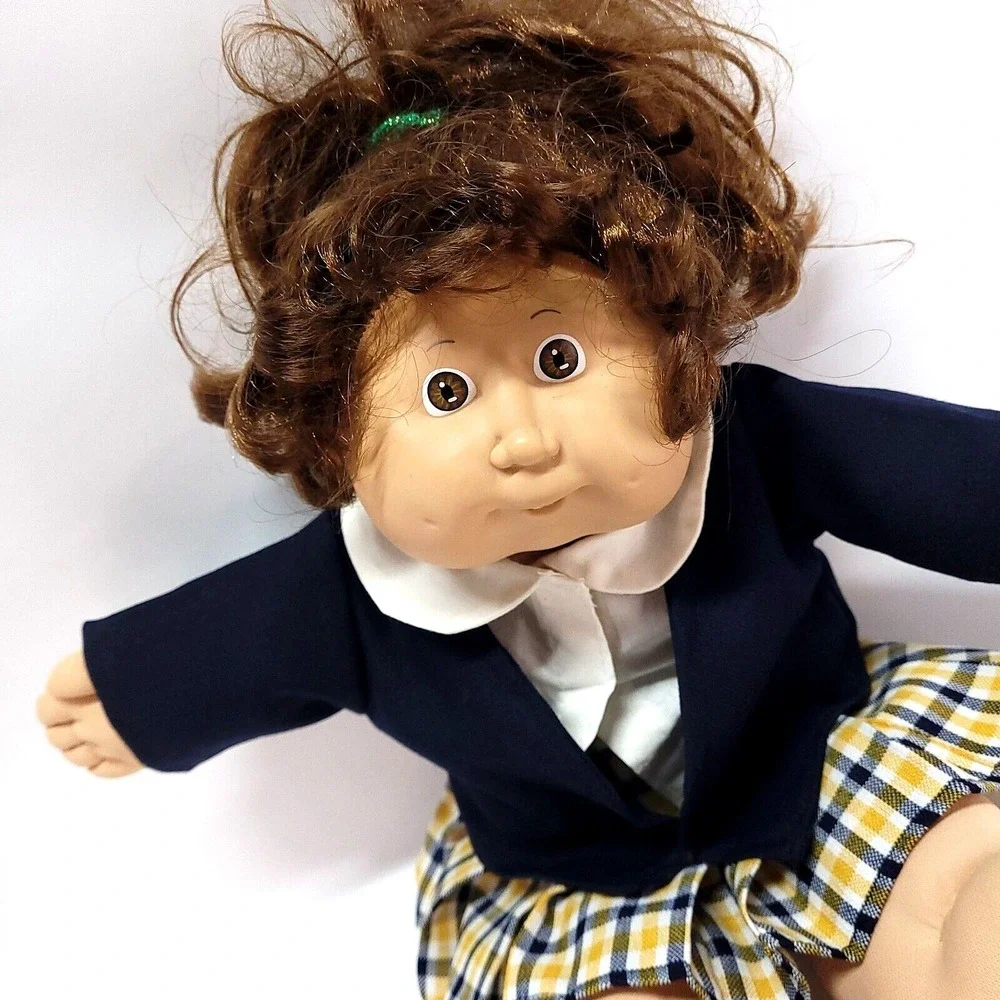 Vintage Cabbage Patch Kids 1986 Cornsilk Brunette 2 Teeth School Girl Doll 17